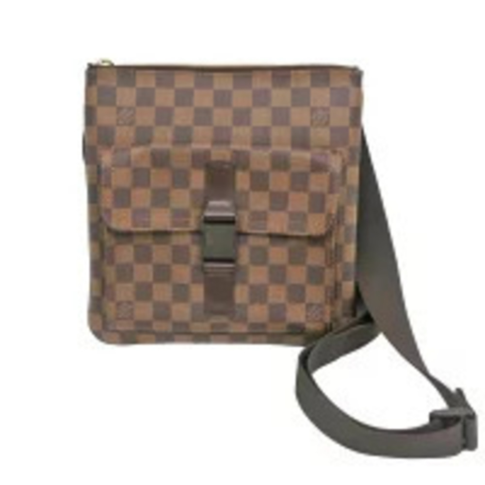 Louis Vuitton Pochette Melville Damier Shoulder Bag Canvas Leather Brown